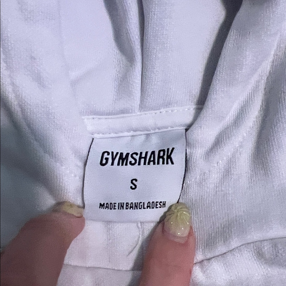 Gymshark White Hoodie with Small Blue Graphic - Picture 3 of 5